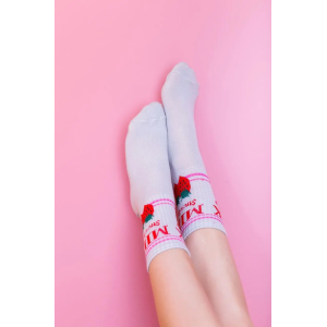 Коттонові шкарпетки 35-41 MILK STRAWBERRY сірі
