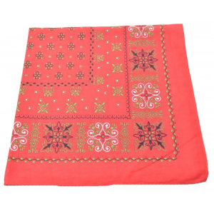 Бандана класична з бавовни Tracery з принтом унісекс колір кораловий 55*55 см. Photo 3