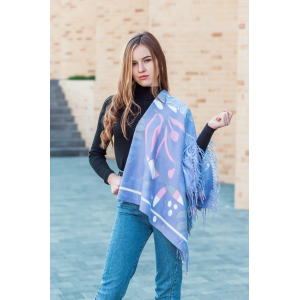 🔥НОВИНКА! Кашемірова м'яка блакитна хустка з бахромою LEONORA. Photo 2