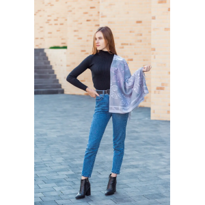 🔥НОВИНКА! Кашемірова м'яка сіра хустка з бахромою LEONORA. Photo 3