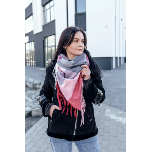 🔥ТОП! Велика бордова кашемірова хустка в клітинку LEONORA. Photo 3