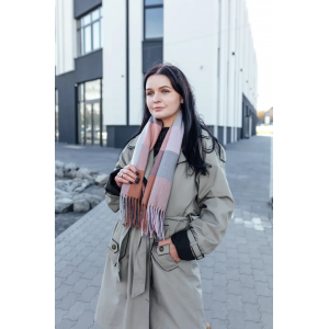 🔥ТОП! Велика рожева кашемірова хустка в клітинку LEONORA. Photo 3