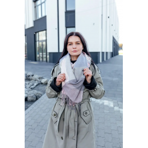 🔥ТОП! Велика блакитна кашемірова хустка в клітинку LEONORA. Photo 2