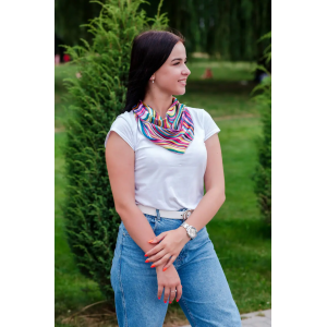 Хустка атласна жіноча легка стильна літня модна різнокольорова. Photo 2