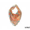 Хустка жіноча шийна ніжна з шифону легка з квітковим орнаментом колір коричневий 60*60 ​